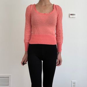 Free people salmon wool blend knit top xs